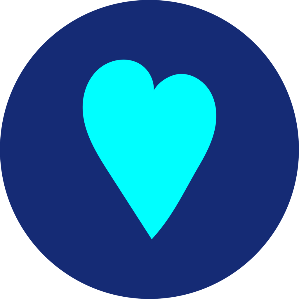 circle with blue heart
